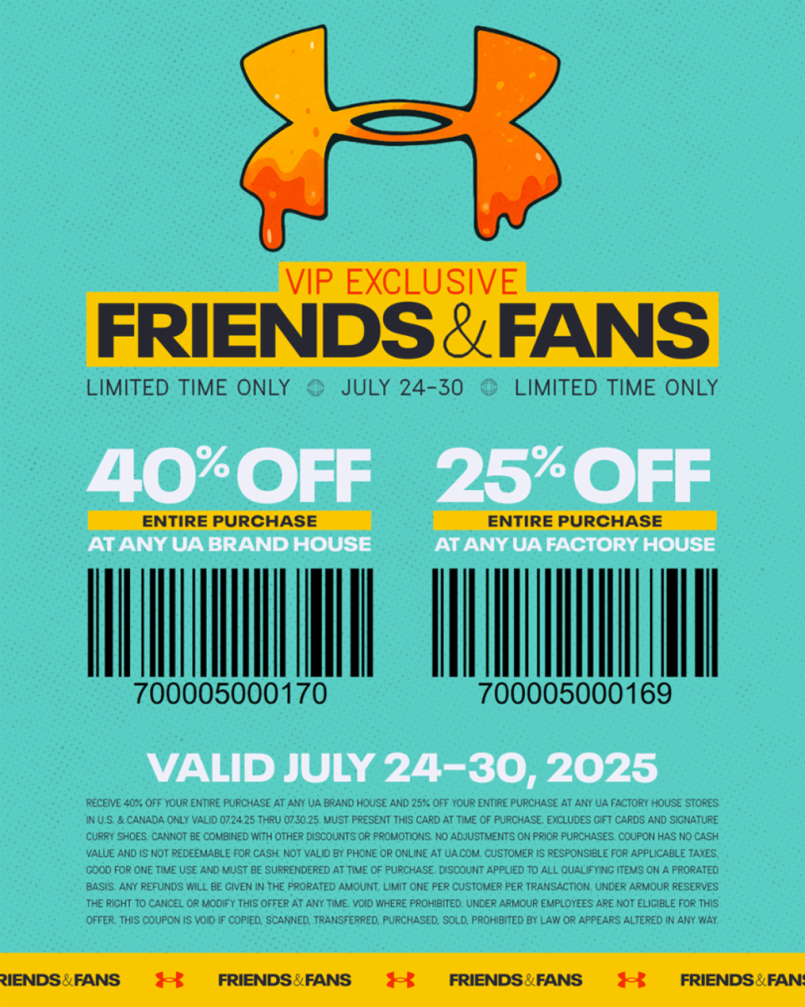 UA Friends & Fans Sale
