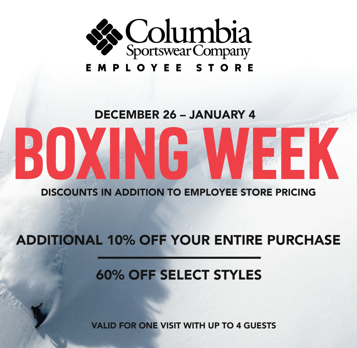 Colubmia Boxing Week Offer